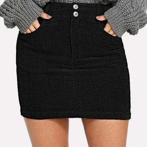 Button front bodycon skirt
